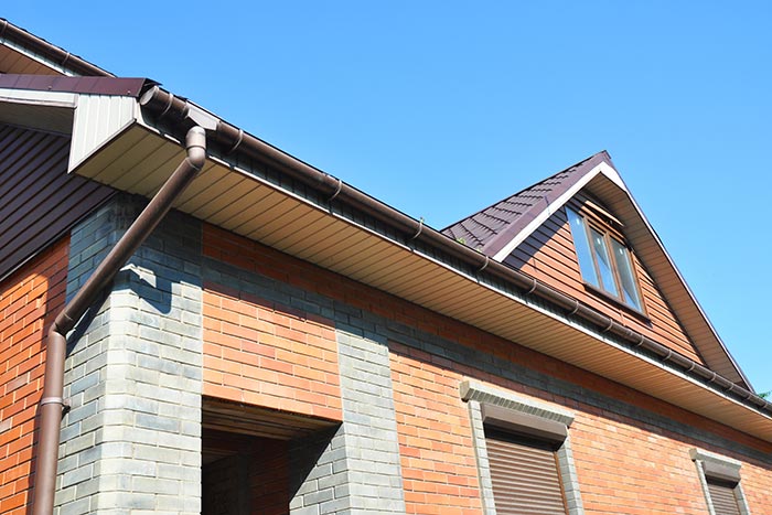 gutters on a brick home